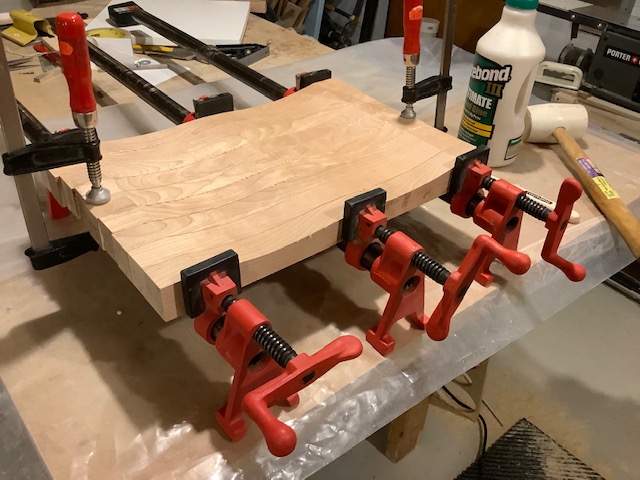 sculpted seat in the gluing process